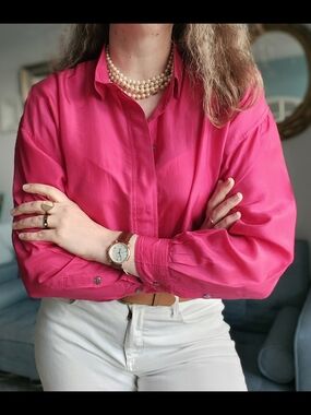 Vintage Express Pink Silk Blouse